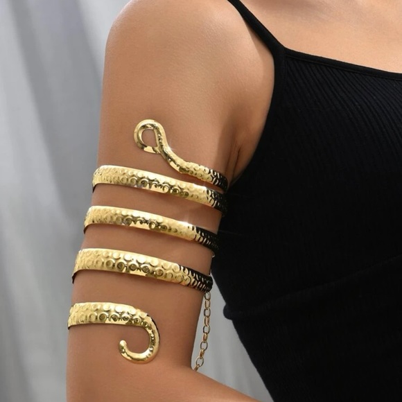 Jewelry - ❀ Gold Snake Spiral Arm Cuff Egyptian Bracelet Fashion Jewelry